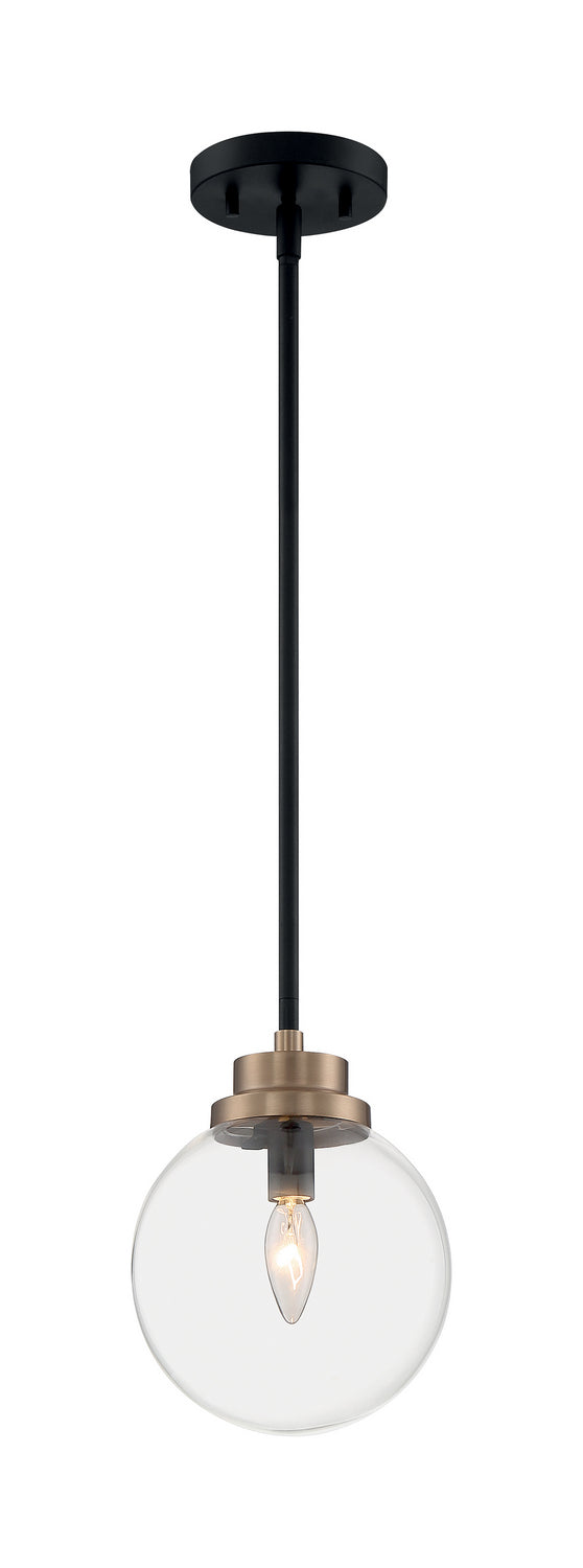 Nuvo Axis 60-7121 Pendant Light - Matte Black / Brass Accents