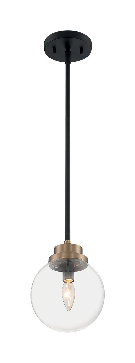 Nuvo Axis 60-7121 Pendant Light - Matte Black / Brass Accents