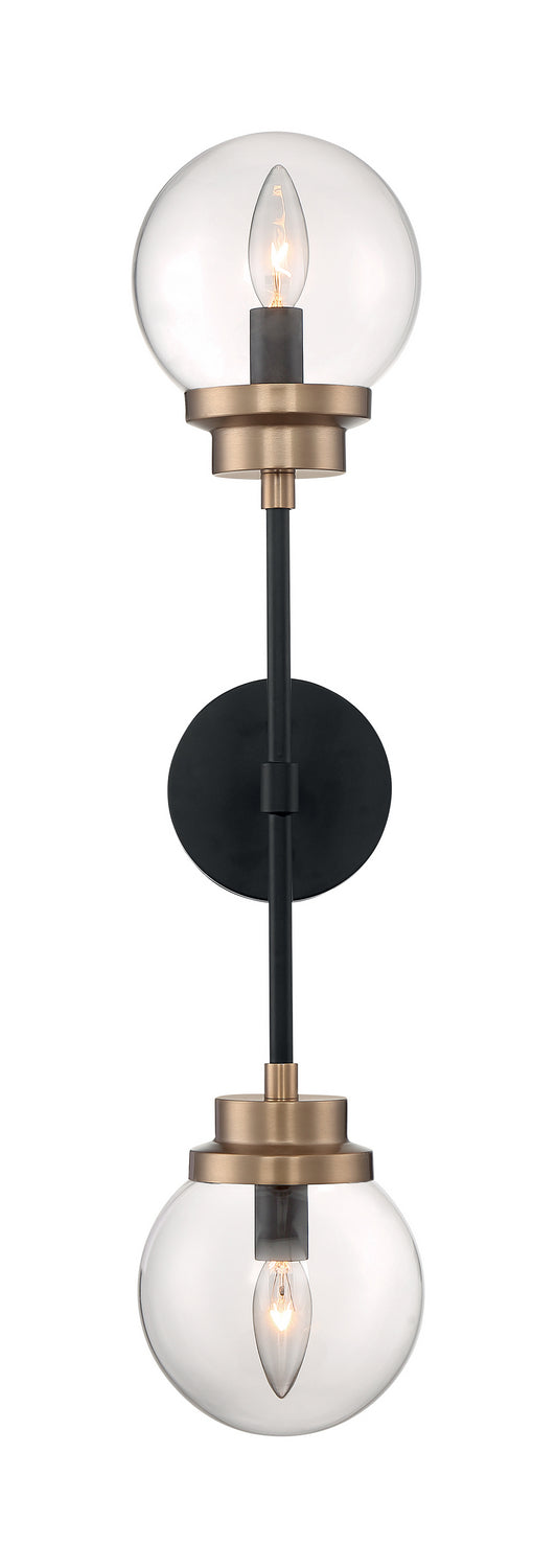 Nuvo Axis 60-7122 Wall Light - Matte Black / Brass Accents