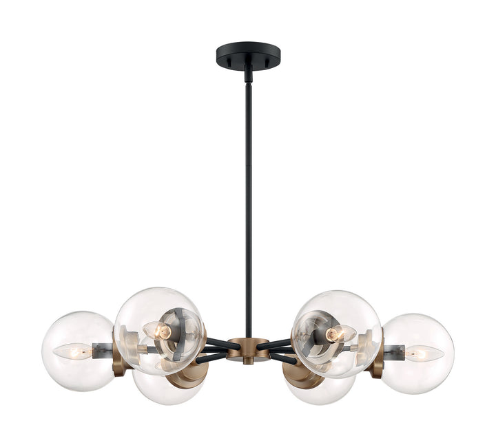 Nuvo Axis 60-7126 Chandelier Light - Matte Black / Brass