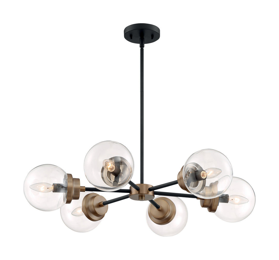 Nuvo Axis 60-7126 Chandelier Light - Matte Black / Brass