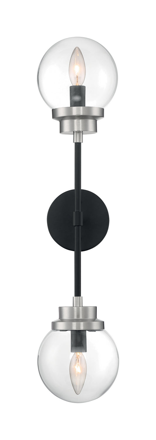 Nuvo Axis 60-7132 Wall Light - Matte Black / Brushed Nickel Accents