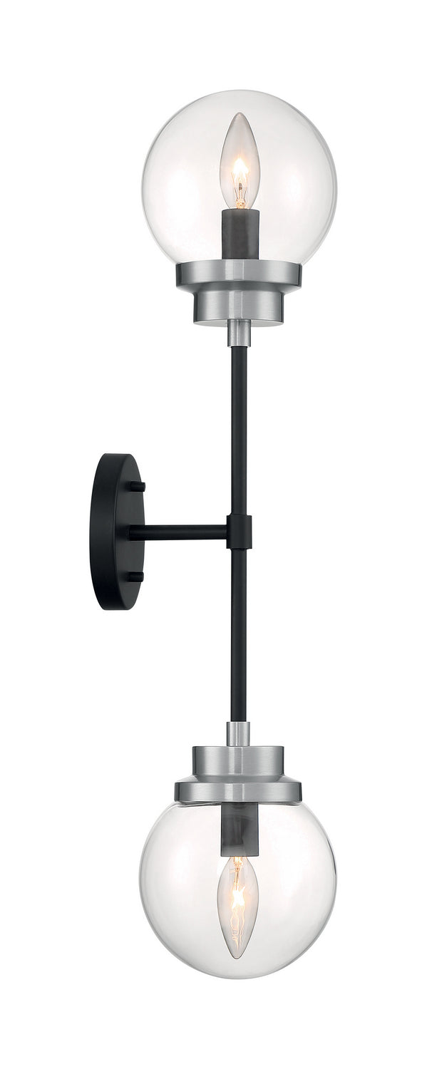 Nuvo Axis 60-7132 Wall Light - Matte Black / Brushed Nickel Accents