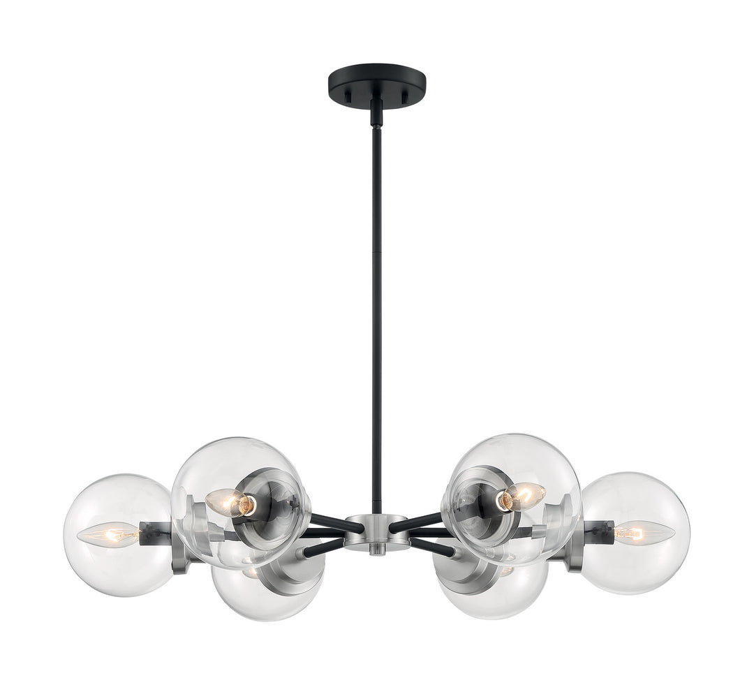 Nuvo Axis 60-7136 Chandelier Light - Matte Black / Brushed Nickel Accents