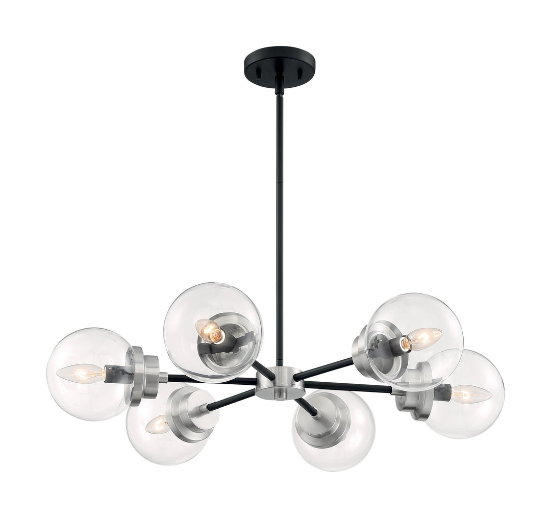 Nuvo Axis 60-7136 Chandelier Light - Matte Black / Brushed Nickel Accents