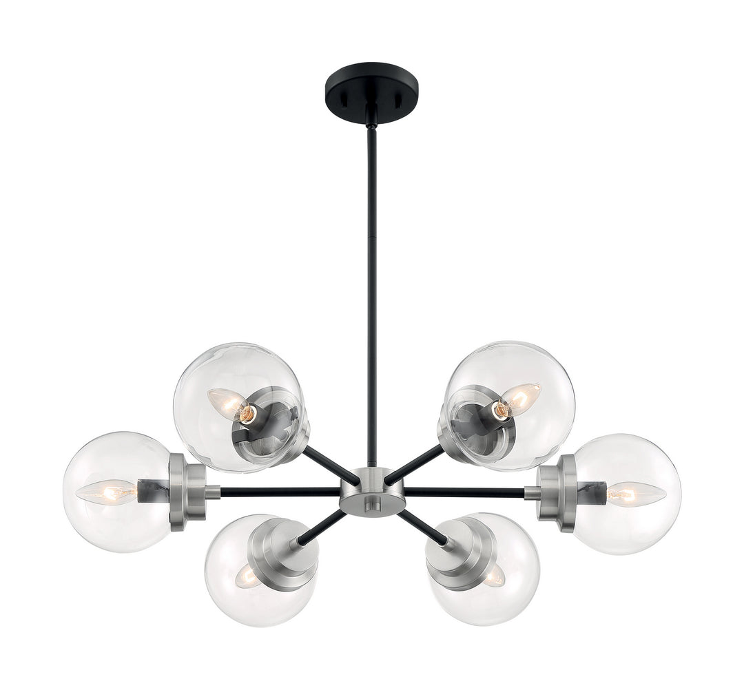 Nuvo Axis 60-7136 Chandelier Light - Matte Black / Brushed Nickel Accents