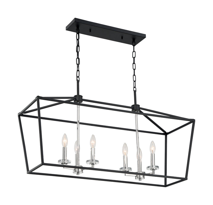 Nuvo Storyteller 60-7146 Pendant Light - Matte Black / Polished Nickel Accents