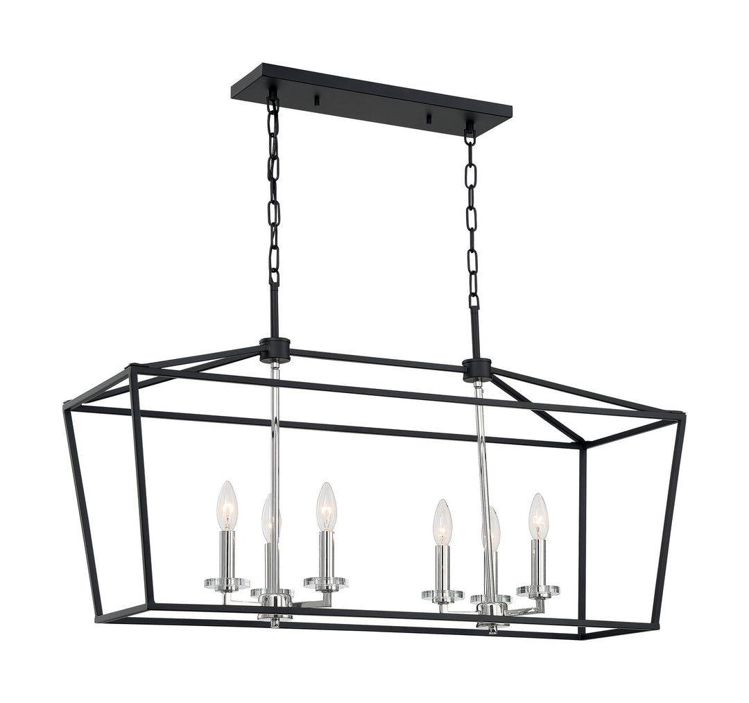 Nuvo Storyteller 60-7146 Pendant Light - Matte Black / Polished Nickel Accents