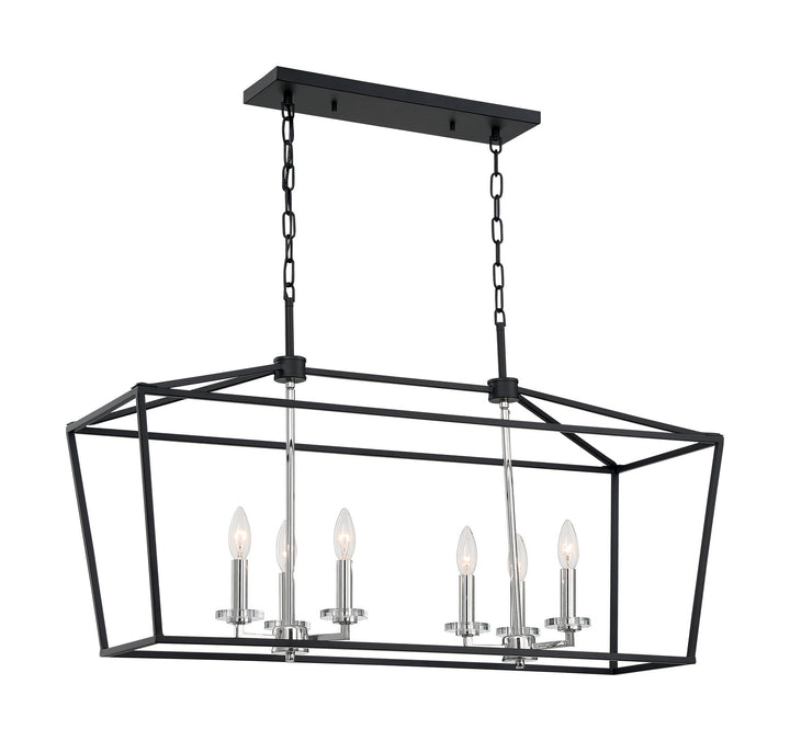 Nuvo Storyteller 60-7146 Pendant Light - Matte Black / Polished Nickel Accents