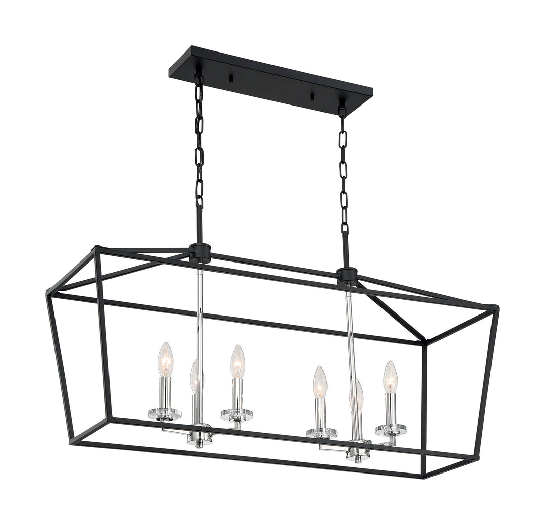 Nuvo Storyteller 60-7146 Pendant Light - Matte Black / Polished Nickel Accents