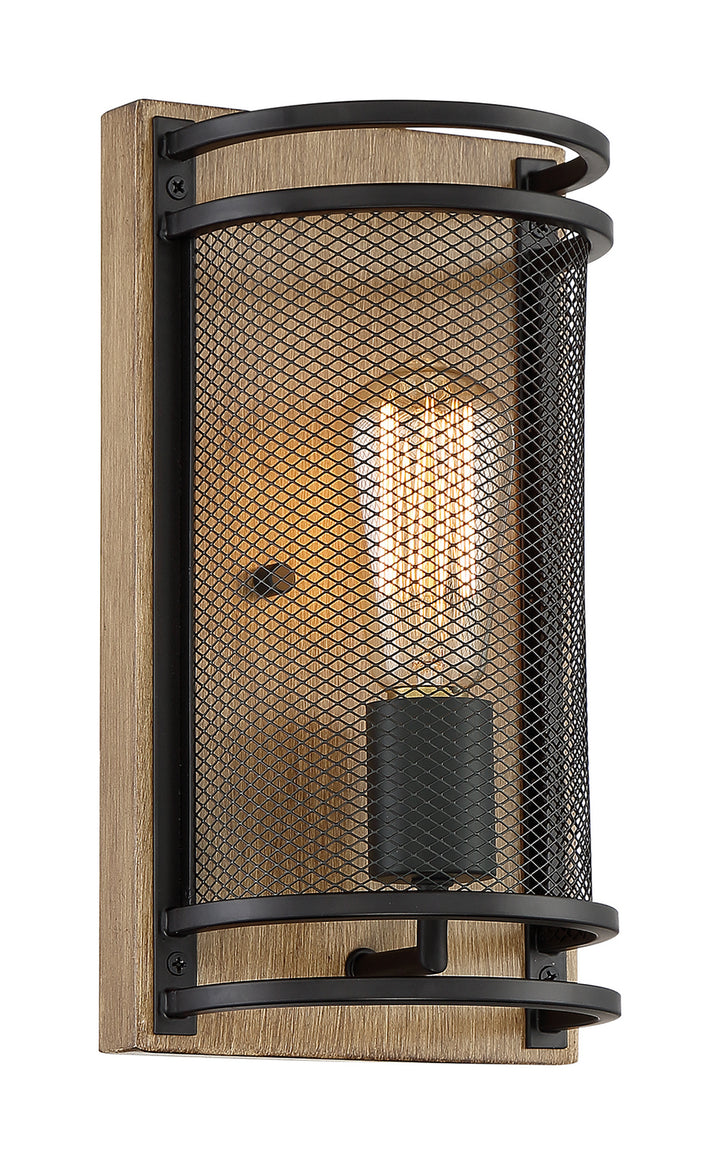 Nuvo Atelier 60-7261 Wall Light - Black / Honey Wood
