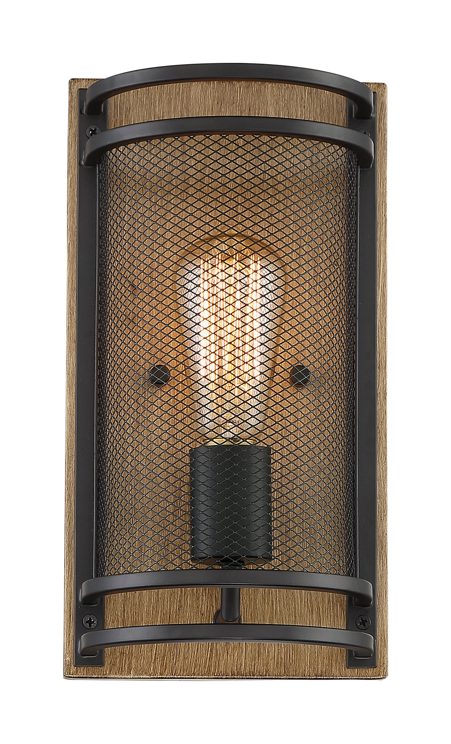 Nuvo Atelier 60-7261 Wall Light - Black / Honey Wood