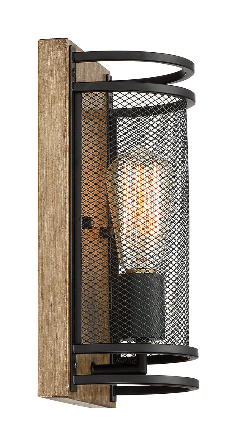 Nuvo Atelier 60-7261 Wall Light - Black / Honey Wood