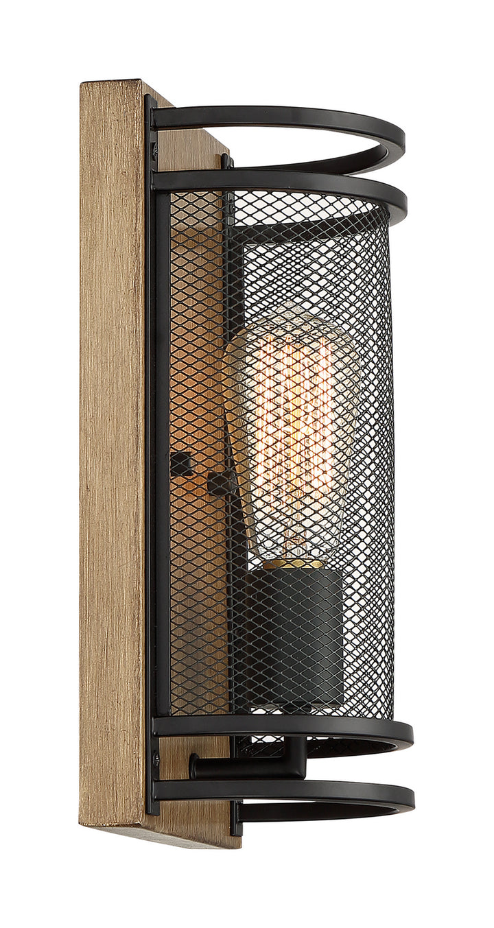 Nuvo Atelier 60-7261 Wall Light - Black / Honey Wood