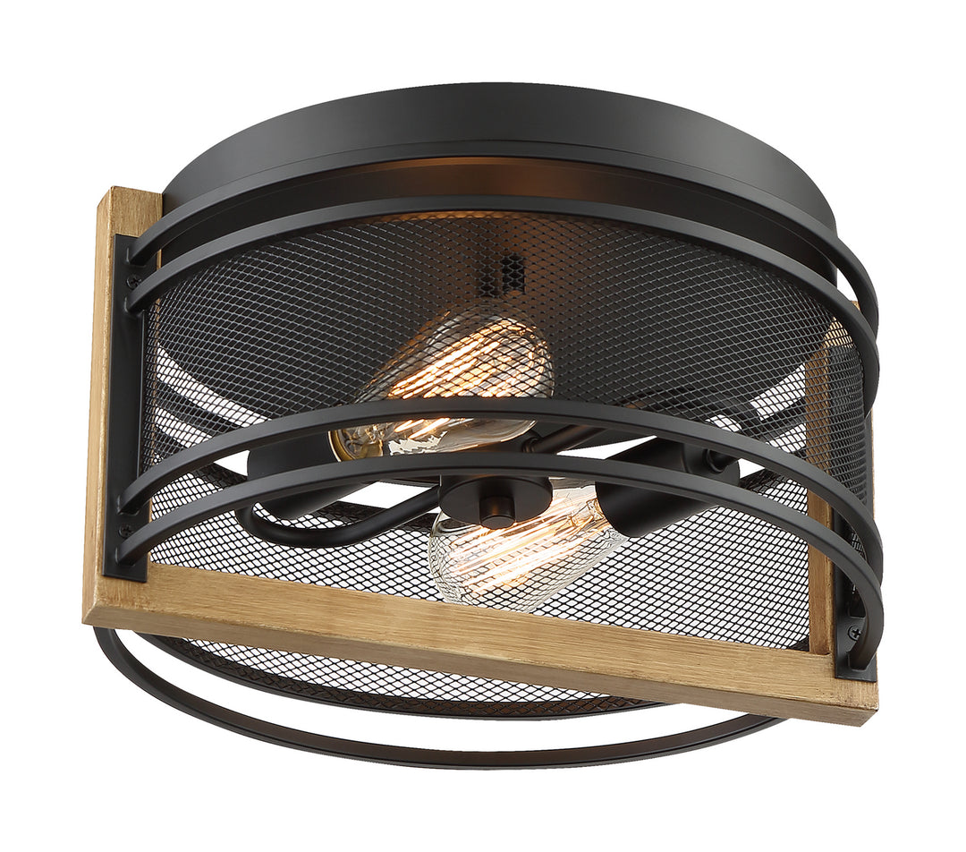 Nuvo Atelier 60-7263 Ceiling Light - Black / Honey Wood