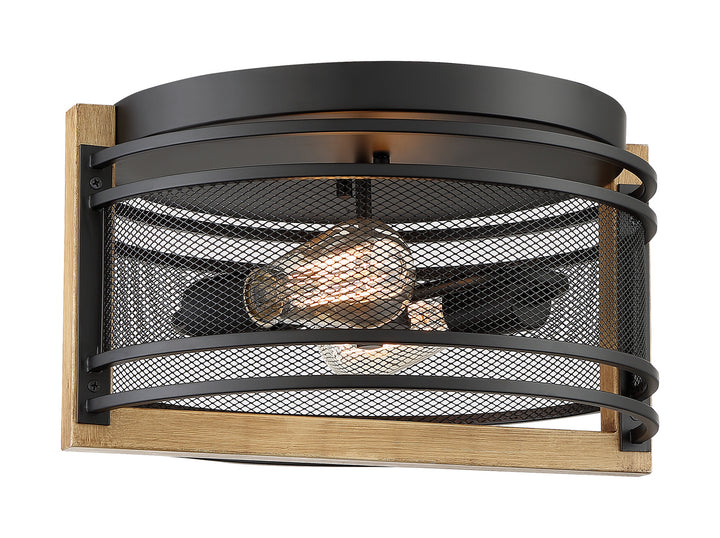 Nuvo Atelier 60-7263 Ceiling Light - Black / Honey Wood