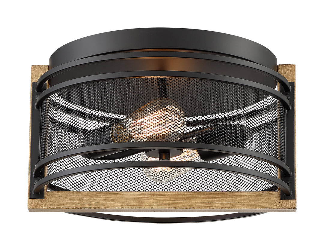 Nuvo Atelier 60-7263 Ceiling Light - Black / Honey Wood
