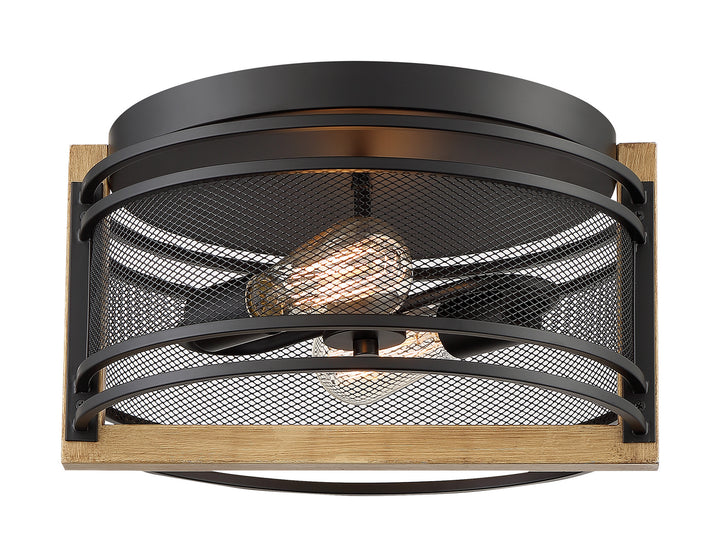 Nuvo Atelier 60-7263 Ceiling Light - Black / Honey Wood