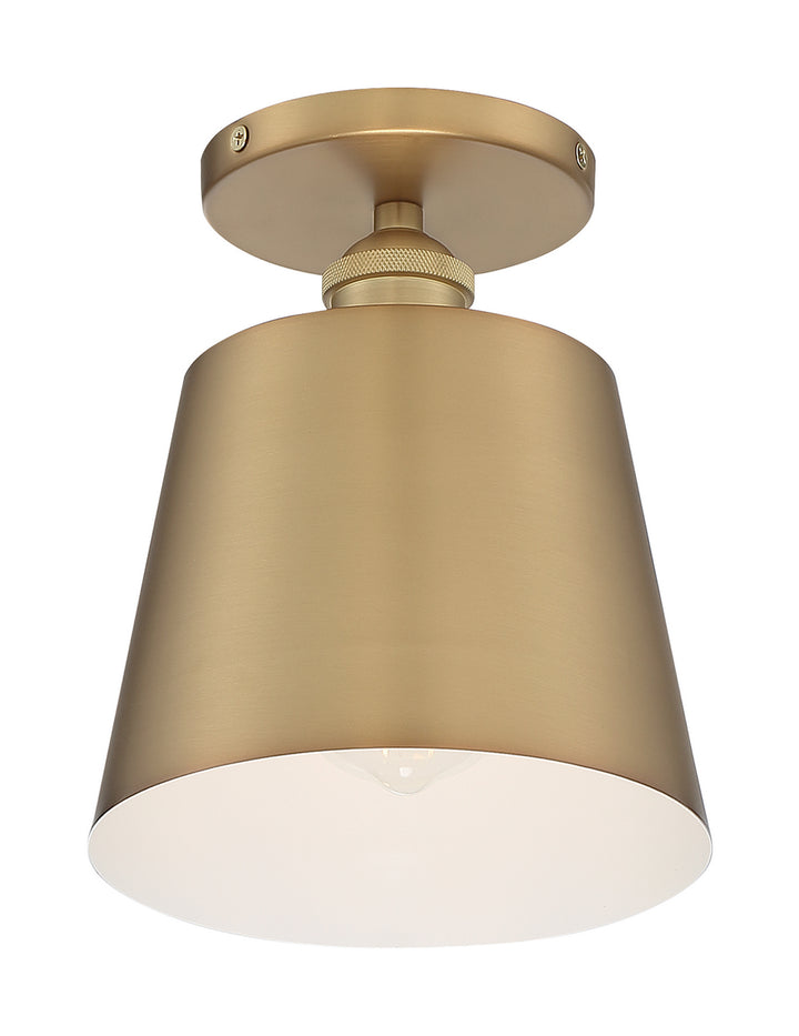 Nuvo Motif 60-7321 Ceiling Light - Brushed Brass / White Accents