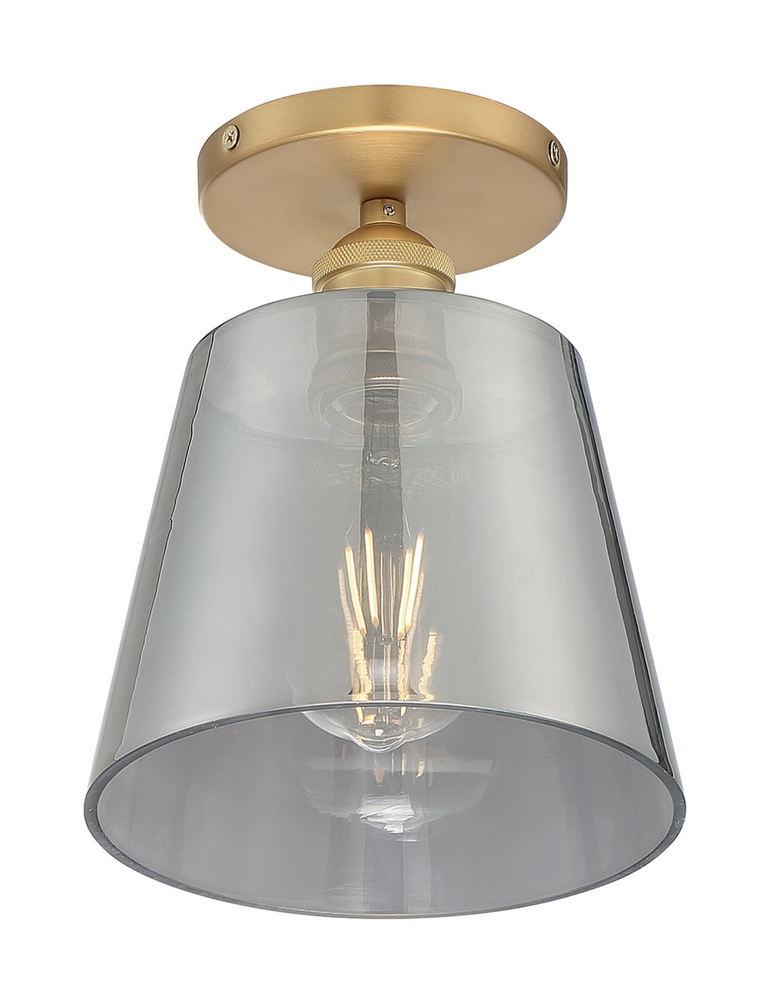 Nuvo Motif 60-7323 Ceiling Light - Brushed Brass / Smoked Glass