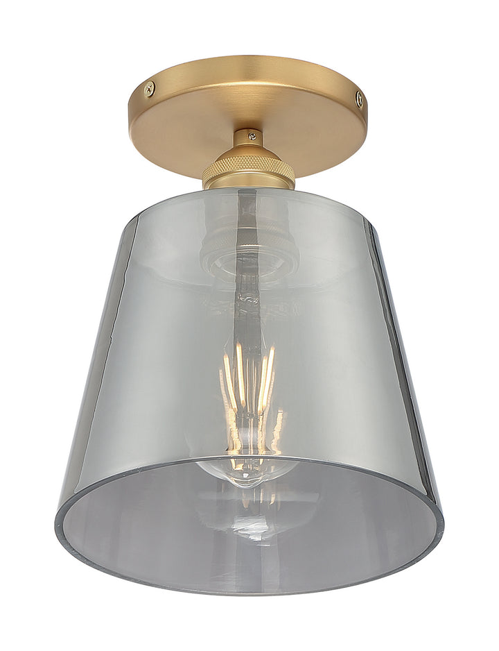 Nuvo Motif 60-7323 Ceiling Light - Brushed Brass / Smoked Glass