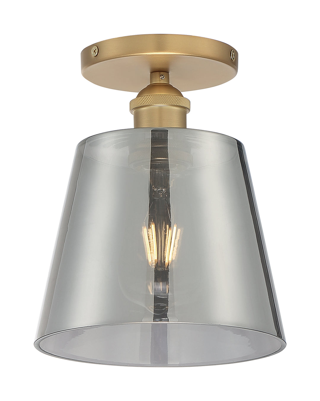Nuvo Motif 60-7323 Ceiling Light - Brushed Brass / Smoked Glass