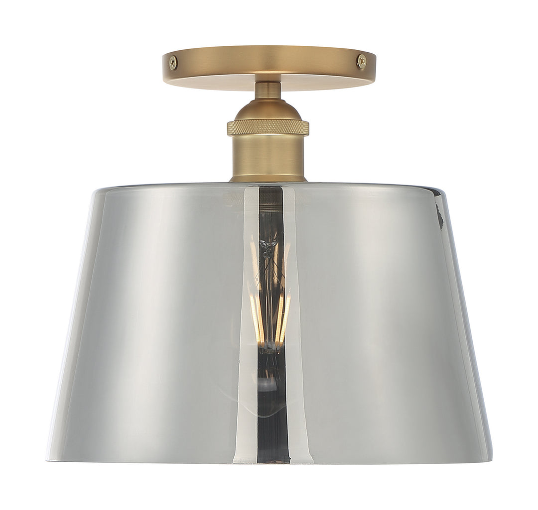 Nuvo Motif 60-7324 Ceiling Light - Brushed Brass / Smoked Glass
