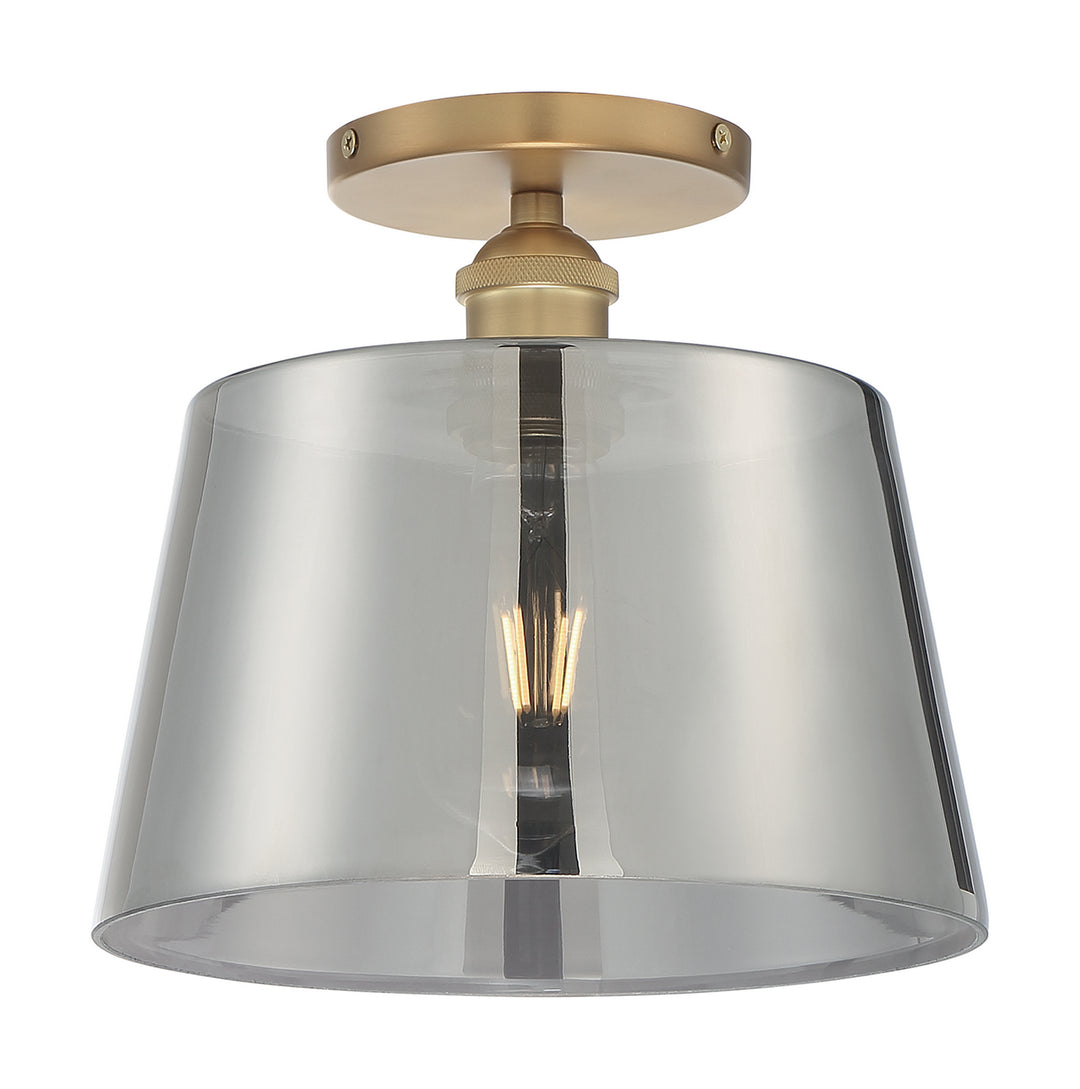 Nuvo Motif 60-7324 Ceiling Light - Brushed Brass / Smoked Glass