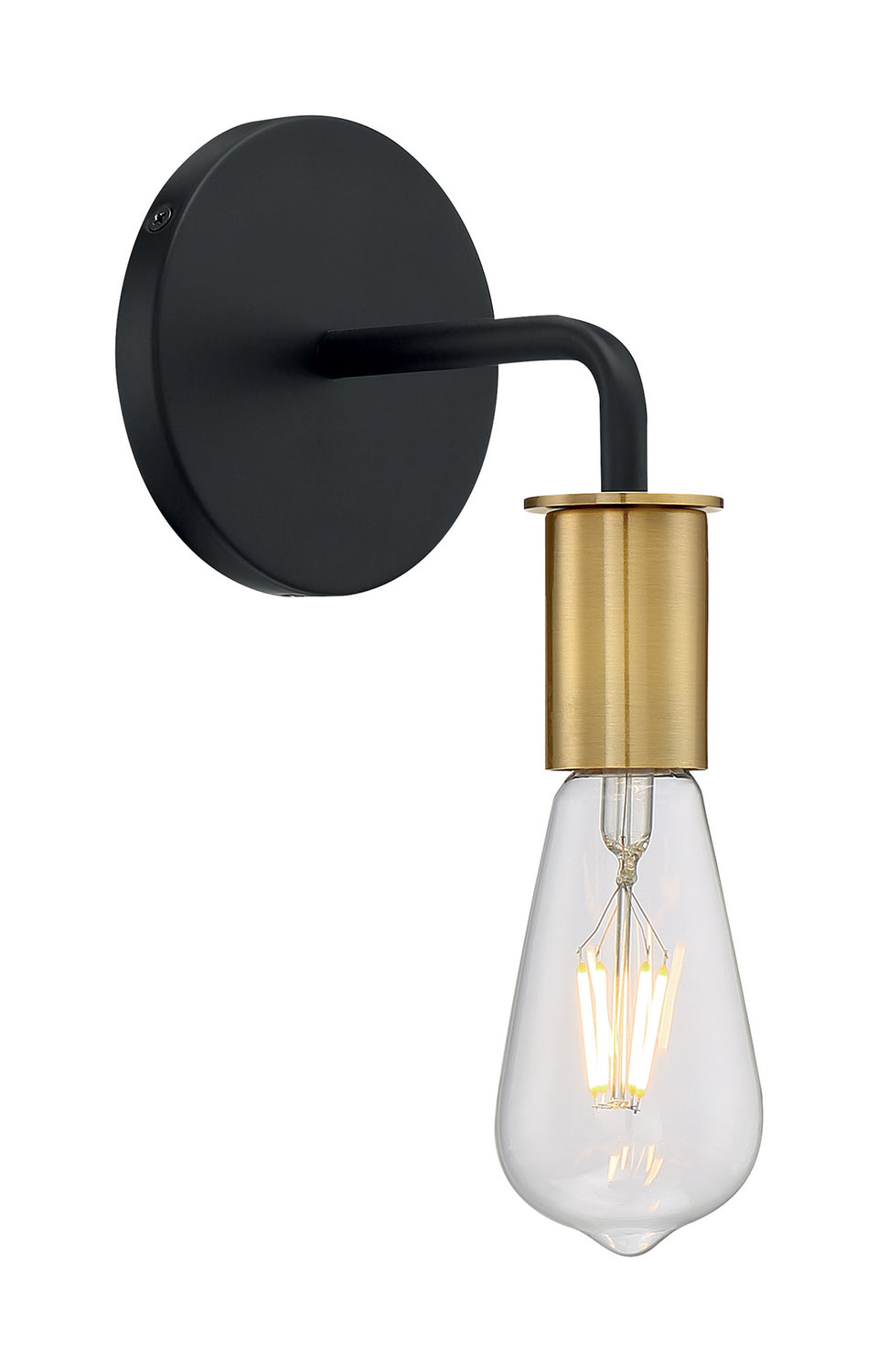 Nuvo Ryder 60-7341 Wall Light - Black / Brushed Brass