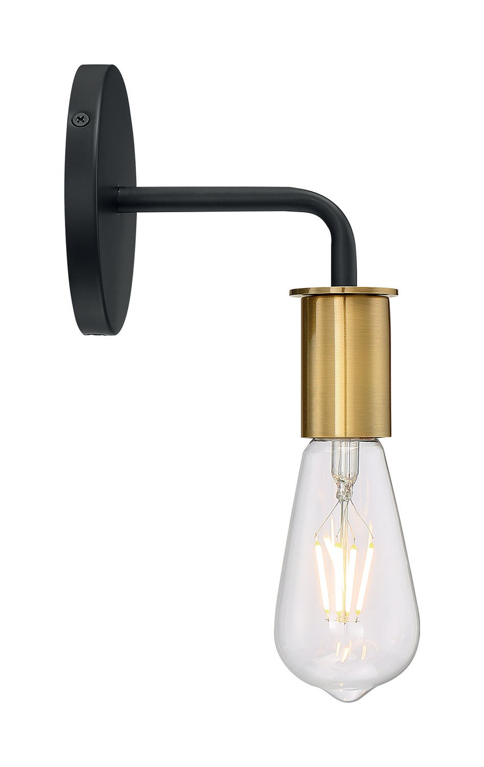 Nuvo Ryder 60-7341 Wall Light - Black / Brushed Brass