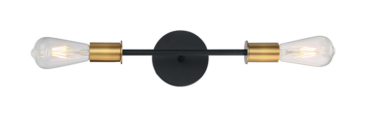 Nuvo Ryder 60-7342 Wall Light - Black / Brushed Brass