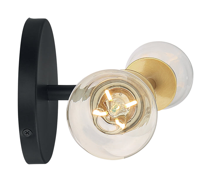 Nuvo Ryder 60-7342 Wall Light - Black / Brushed Brass