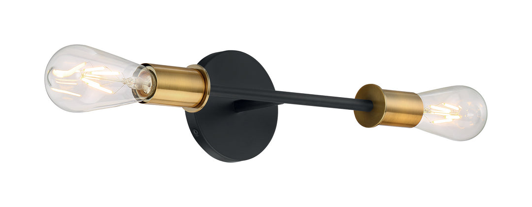 Nuvo Ryder 60-7342 Wall Light - Black / Brushed Brass
