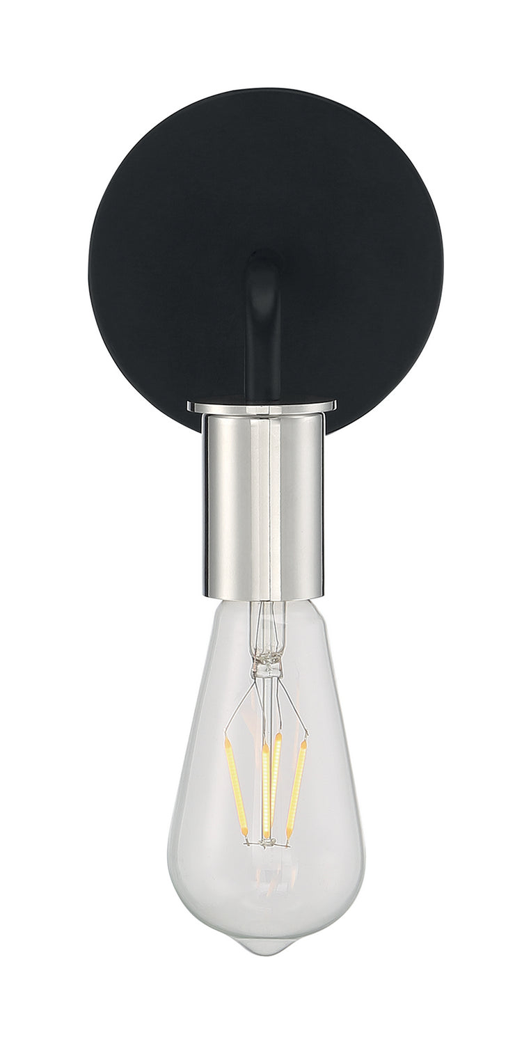 Nuvo Ryder 60-7351 Wall Light - Black / Polished Nickel