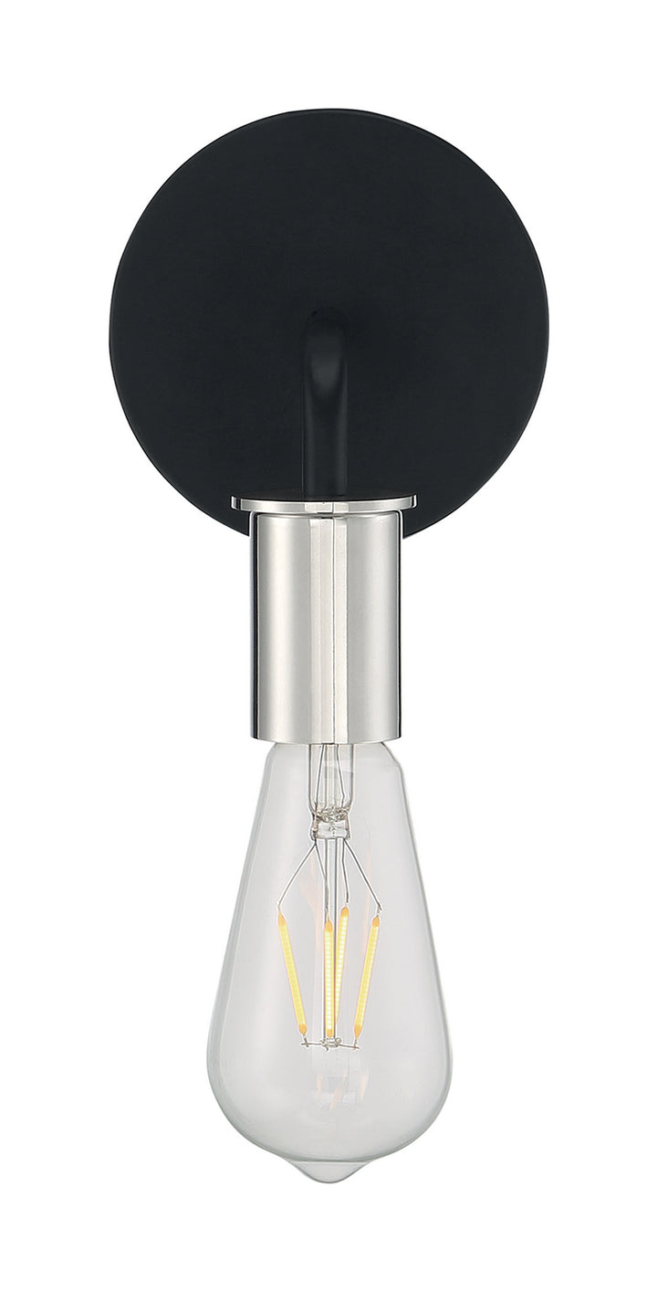 Nuvo Ryder 60-7351 Wall Light - Black / Polished Nickel