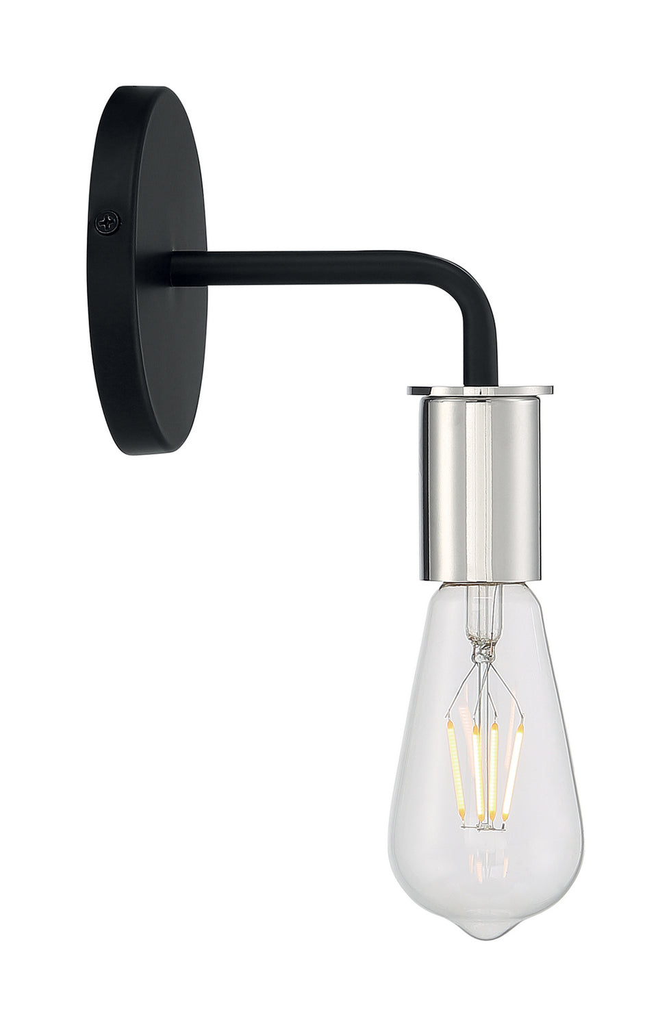 Nuvo Ryder 60-7351 Wall Light - Black / Polished Nickel