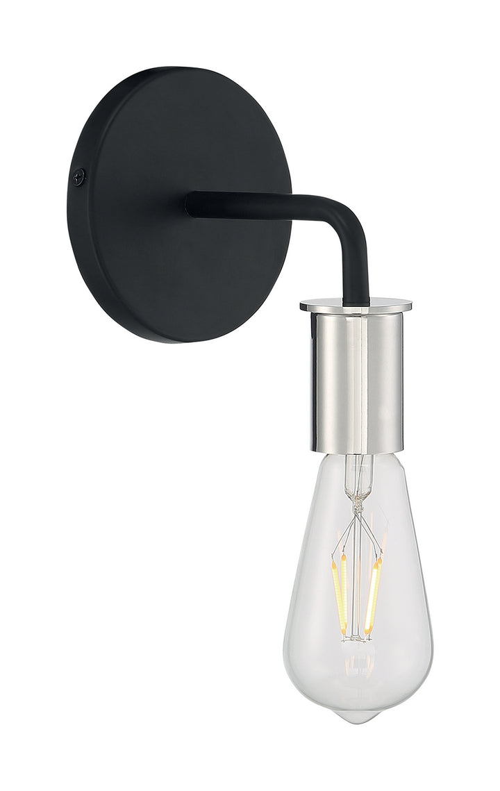 Nuvo Ryder 60-7351 Wall Light - Black / Polished Nickel