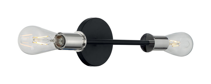 Nuvo Ryder 60-7352 Bath Vanity Light 5 in. wide - Black / Polished Nickel