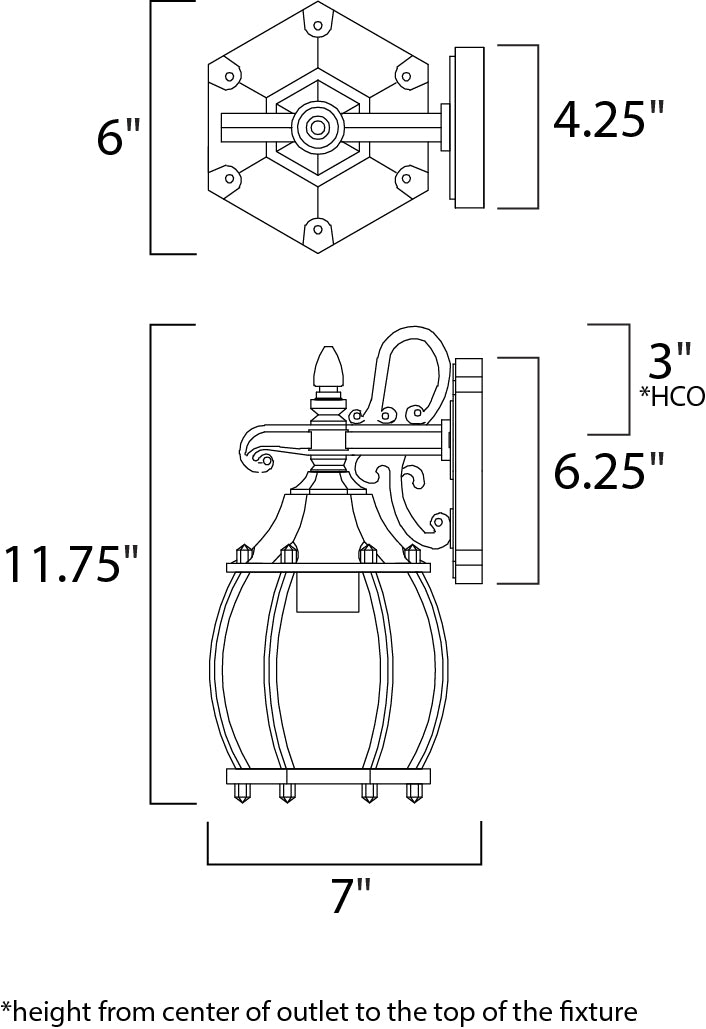 Maxim Lighting 1031BK  Crown Hill Outdoor Black
