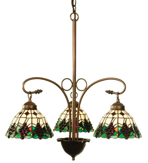 Meyda Tiffany Meyda Grape 103183 Chandelier Light - Beige Purple Xag Green Mahogany Bronze