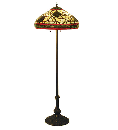 Meyda Tiffany Lighting 103185 Pinecone Three Light Floor Lamp Lamp Bronze / Dark