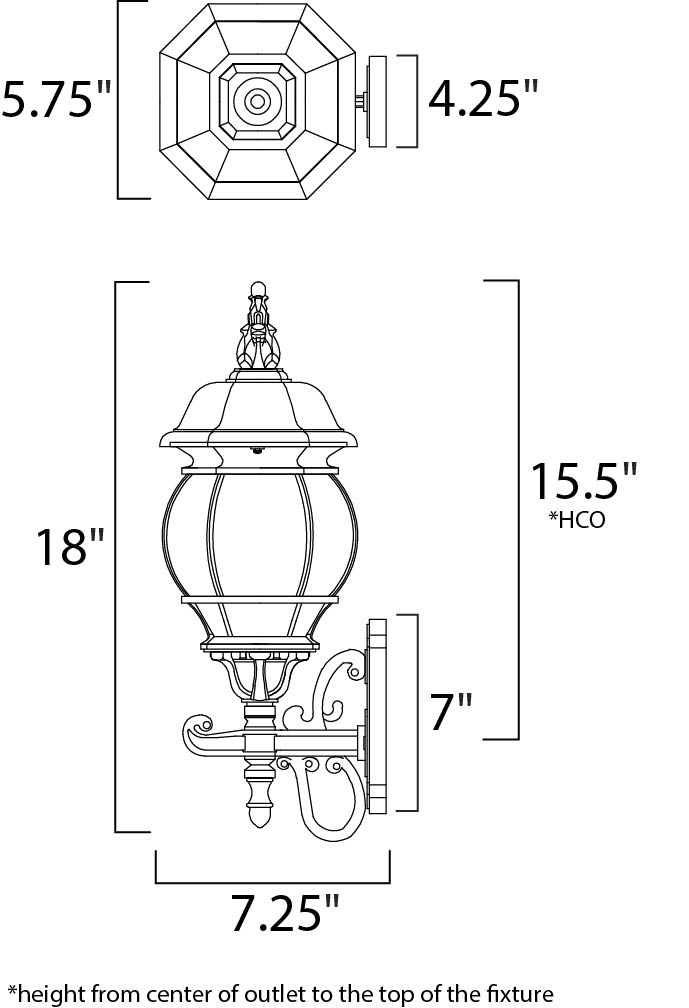 Maxim Lighting 1032BK  Crown Hill Outdoor Black