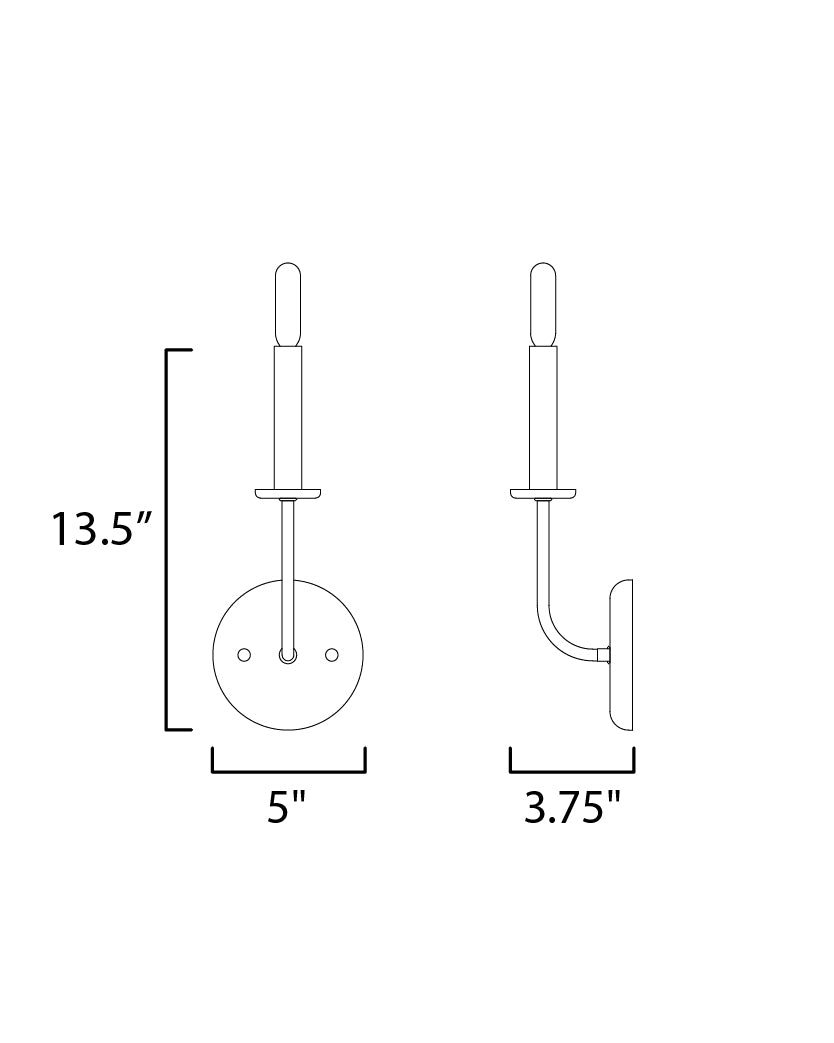 Maxim Wesley 10321BKSN Wall Sconce Light - Black / Satin Nickel
