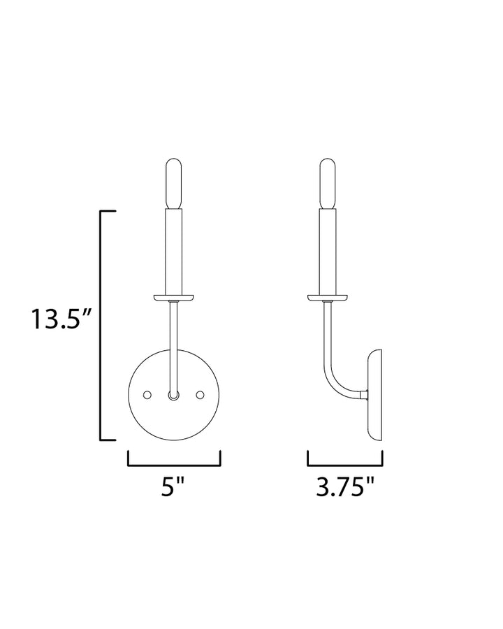 Maxim Wesley 10321BKSN Wall Sconce Light - Black / Satin Nickel