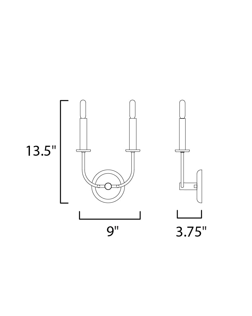 Maxim Wesley 10322BKSN Wall Sconce Light - Black / Satin Nickel