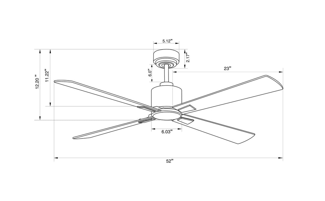 Beacon Climate 510529010 Ceiling Fan 52 - Black, Black/