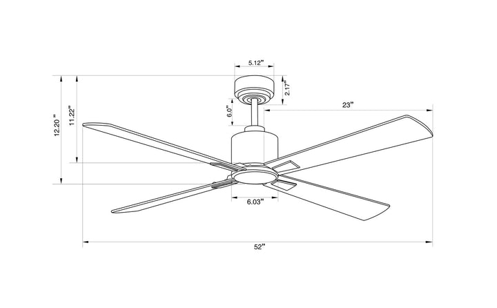 Beacon Climate 510529010 Ceiling Fan 52 - Black, Black/