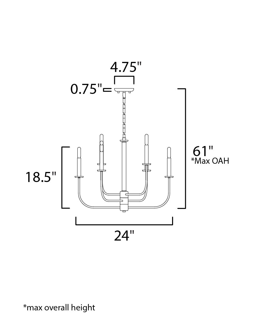 Maxim Wesley 10326BKSN Chandelier Light - Black / Satin Nickel