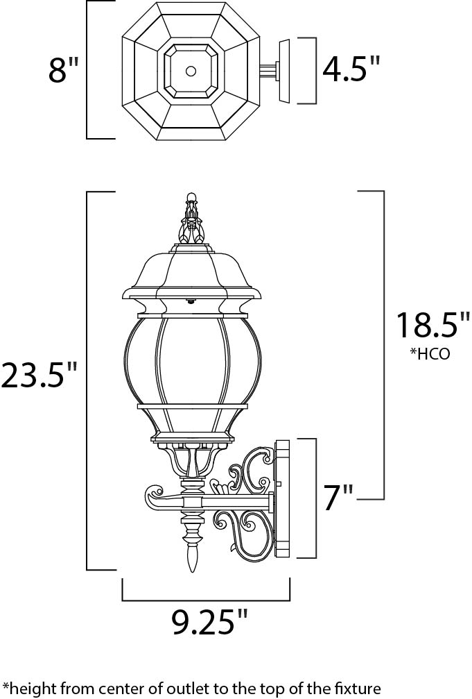 Maxim Lighting 1033BK  Crown Hill Outdoor Black