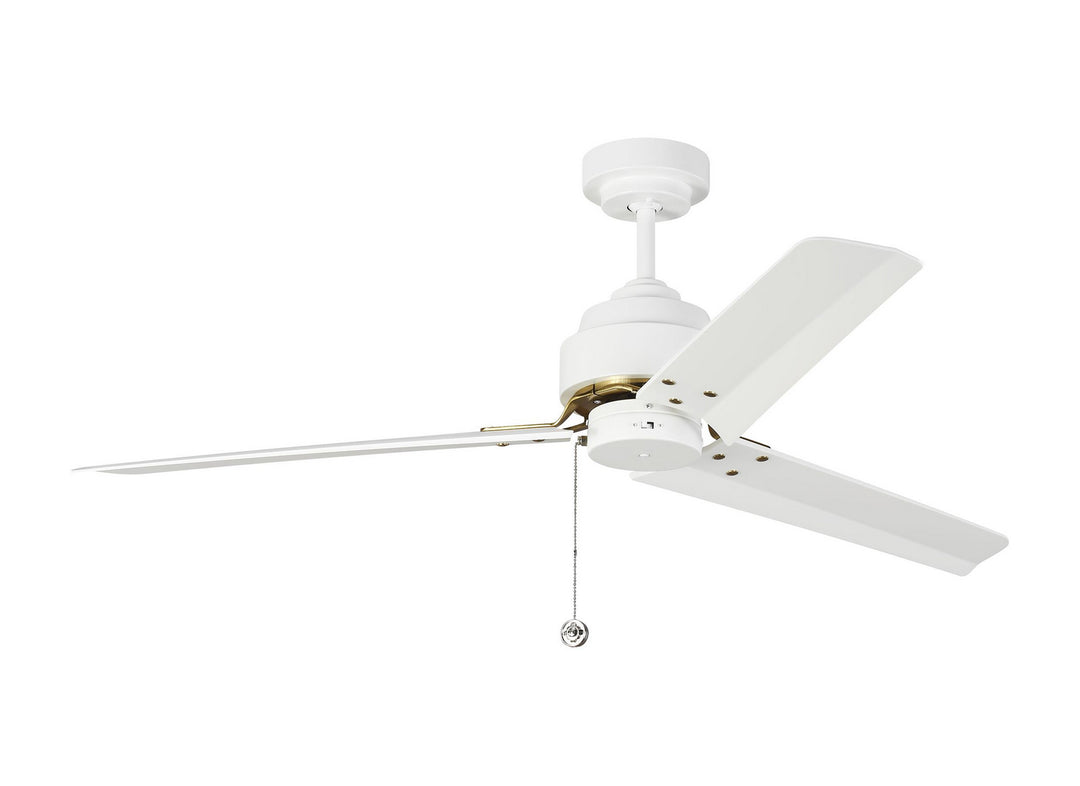 Visual Comfort Fan Arcade 54 3AR54RZWBBS Ceiling Fan - Matte White, Matte White/Matte White/